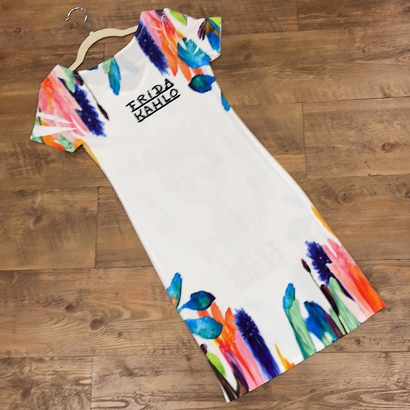 New Frida Kahlo Bodycon Mini Dress Mexican Style - Picture 6 of 6